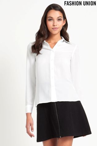 Fashion Union Petite Embroidered Shirt